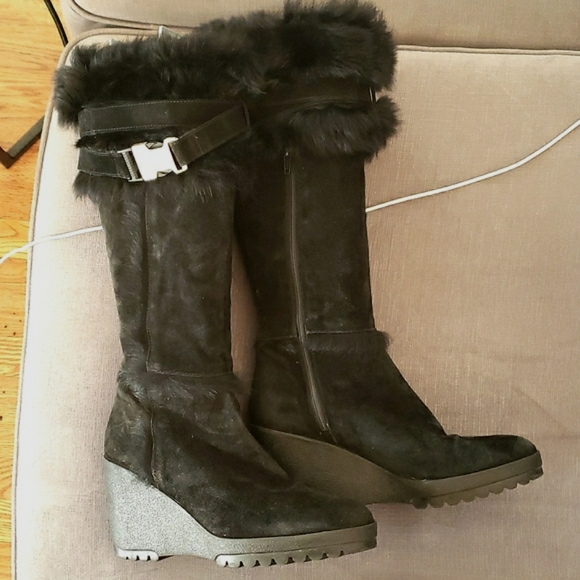 Made in Italy - Black Coach Shearling Boots - Picture 6 of 13